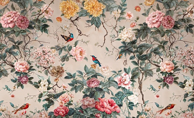 Панно AG-CB-013, Chinoiserie birds, Design Studio 3D