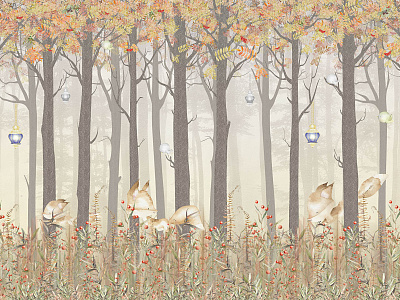 Фотообои Fairy Foxes 2, FAIRY FOXES, Wall street Фотообои Fairy Foxes 2, FAIRY FOXES, Wall street