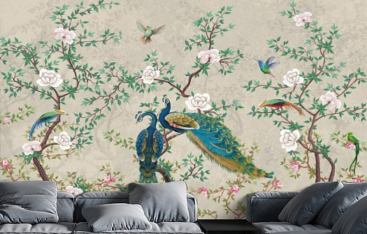 Фотообои в интерьере артикул AG-CS-004, Chinoiserie, Design Studio 3D